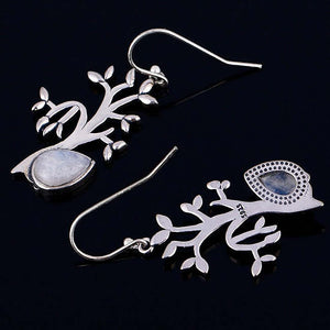 Moonstone Sterling Silver Tree of Life Earrings