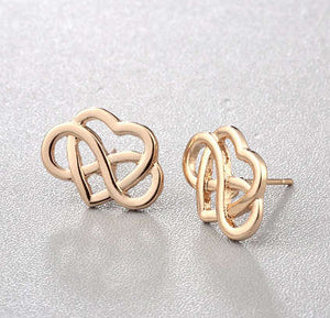 Infinity with heart post earrings
