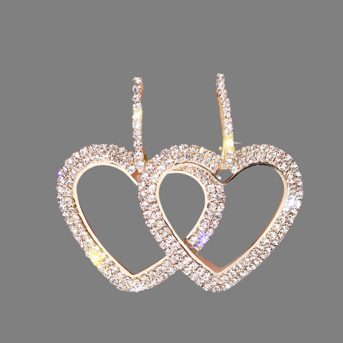 Rhinestone heart Earrings