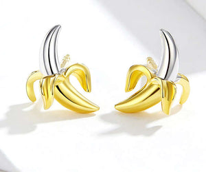 Banana post earrings