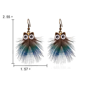 Feathered Owl Earrings