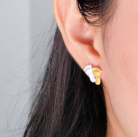 Stud Earrings Feet