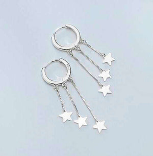 celestial dangling star earrings