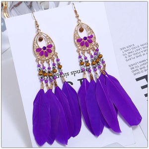 Purple Feather earrings