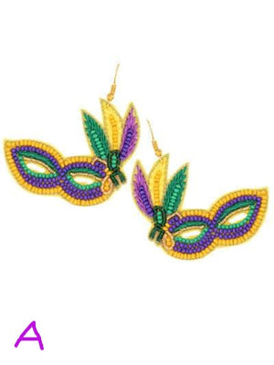 Seed Bead Mask Earrings
