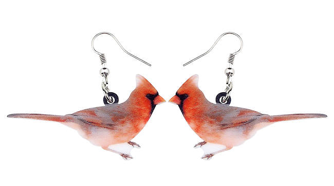 Cardinal Acrylic Earrings