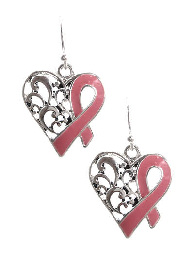 PINK RIBBON EARRING