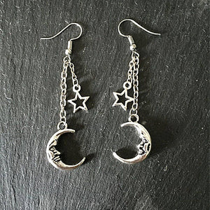 Cresent Moon and Star Earrings