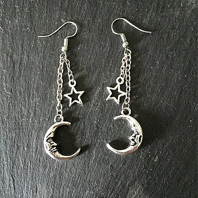 Cresent Moon and Star Earrings