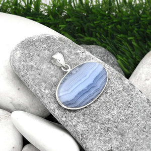 Sterling Silver Blue Lace Agate Pendant