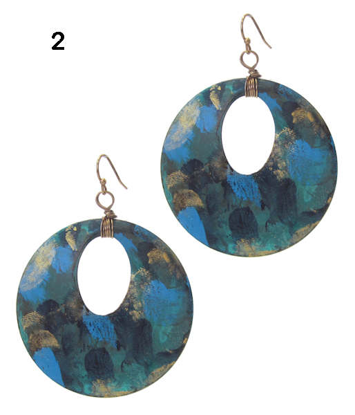 Multi-Color Metal Disk Earrings