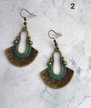 Bohemian Style Bronze Chandelier Drop Earrings