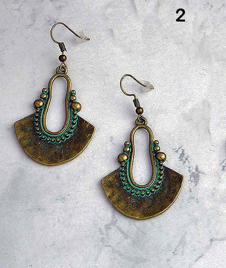 Bronze Drop Earrings - Vintage Style