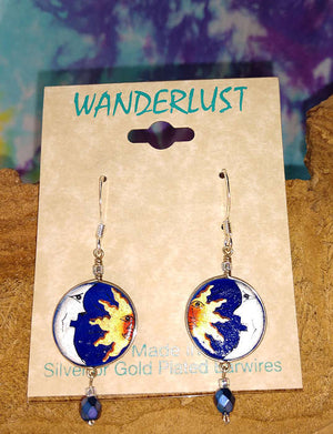 Hand Crafted Moon and Sun Earrings