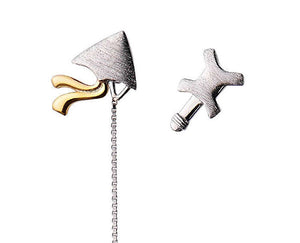 post earrings with dangle