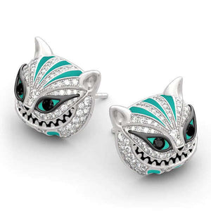 Rhinestone Cheshire Cat Earrings