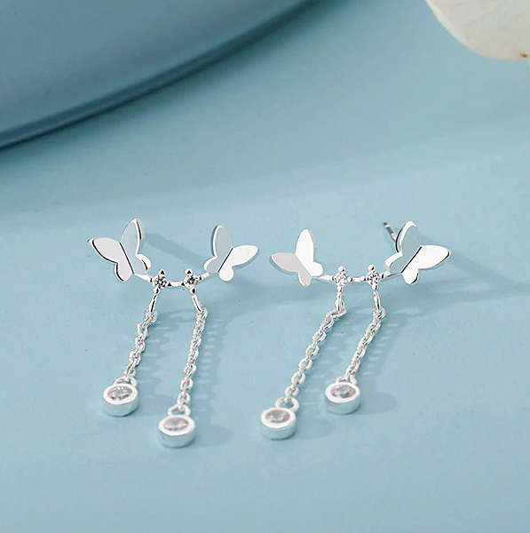 Sterling Silver Simplistic Butterfly earrings
