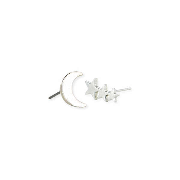 Moon and Star Post earrings