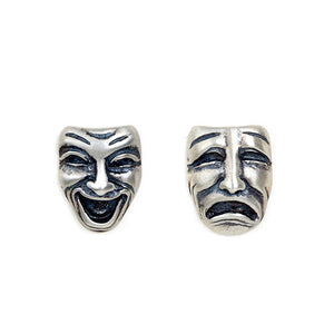 Comedy and Tragedy Mask Stud Earrings 