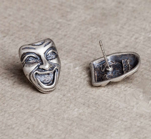 Stud Earrings of Comedy and Tragedy Masks