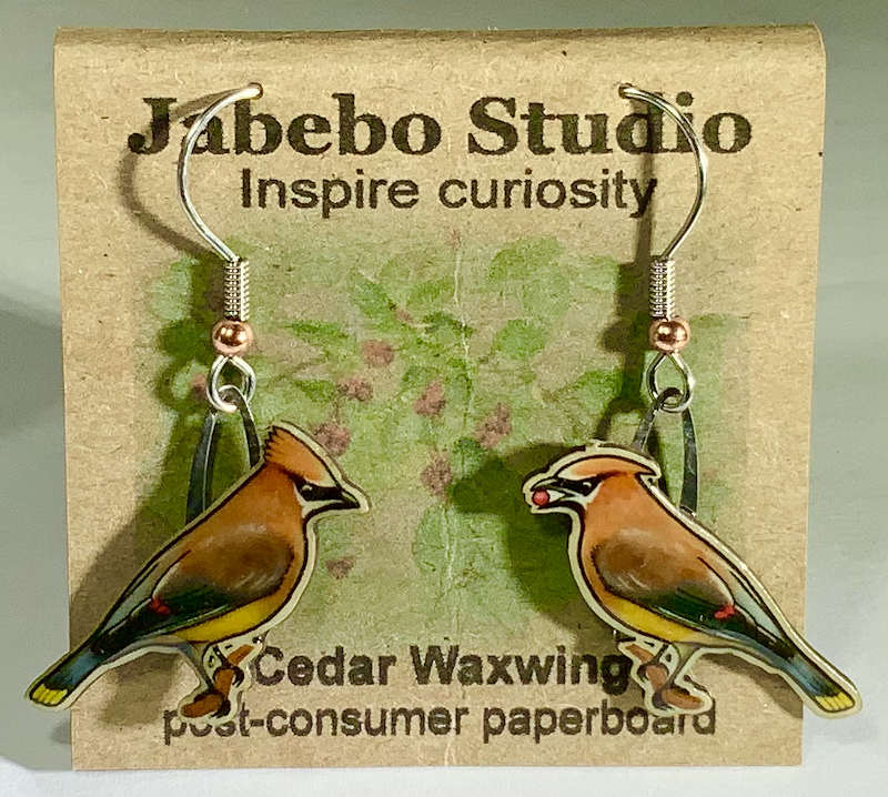 Cedar Waxwing Earrings