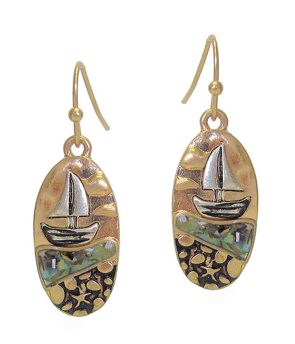 sail boat earrings