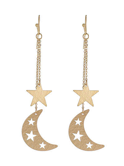 Moon and Star Earrings
