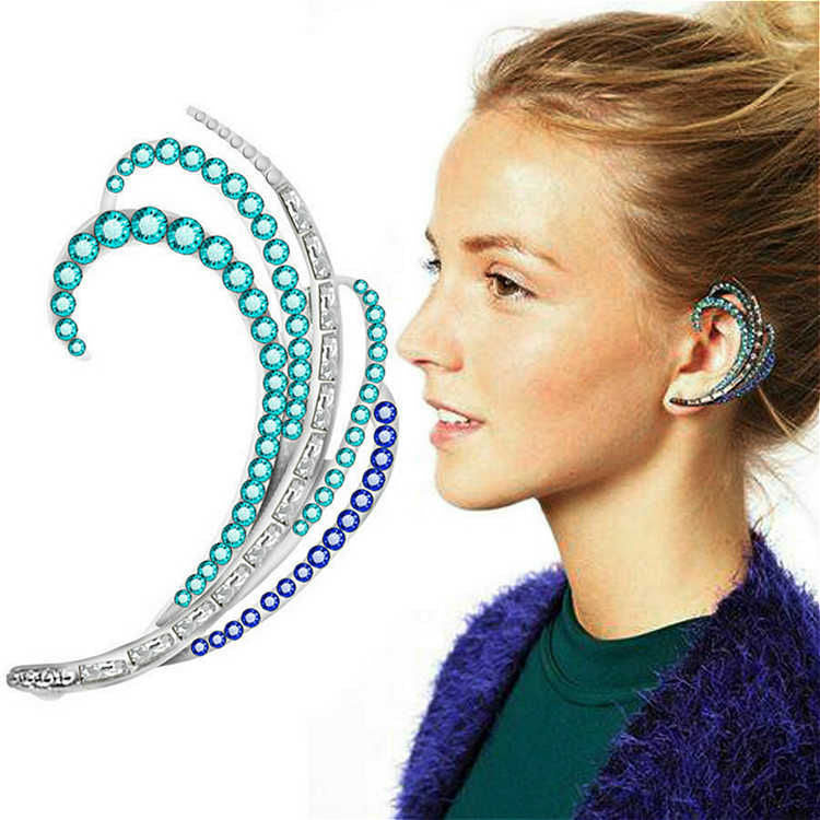 Turquoise Rhinestone Ear Cuff