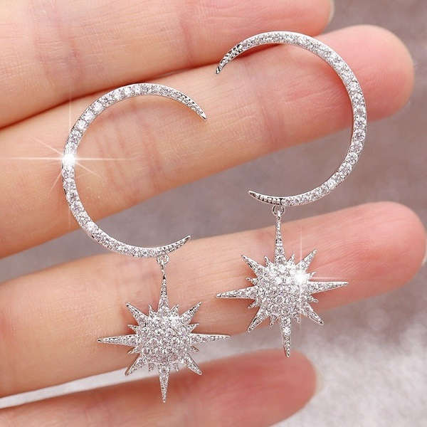 Post moon earrings