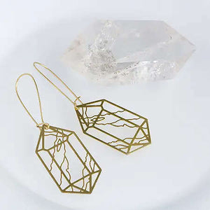 double terminated crystals stylized earrings