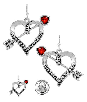 Heart Earrings with Arrow