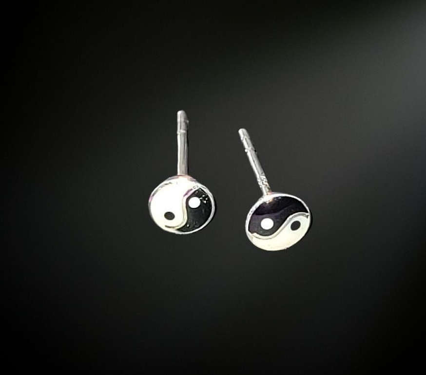 yin yang stud earrings