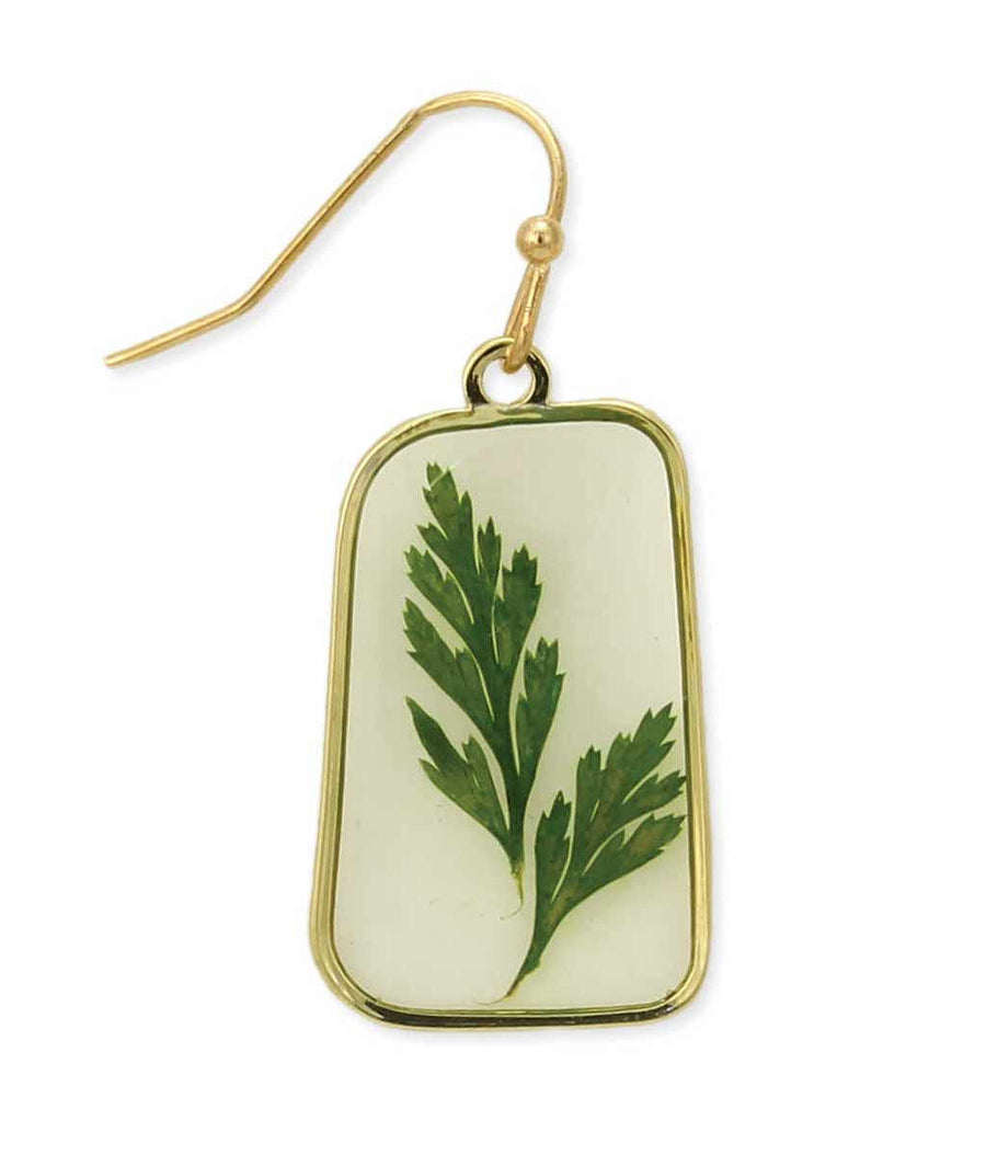 Genuine pressed fern leaf earrings