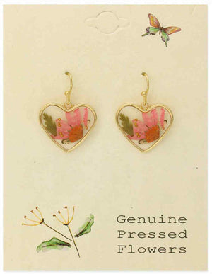 Earrings made with real dried flowers