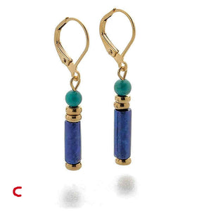 Egyptian Lapis and Turquoise Earrings