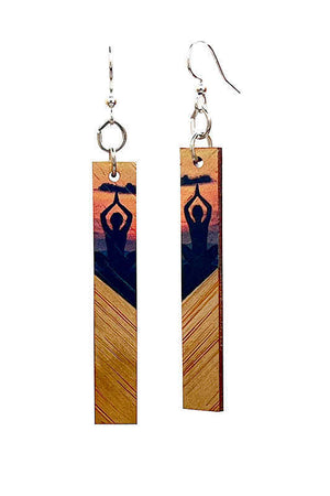 Bamboo Yoga pose earrings