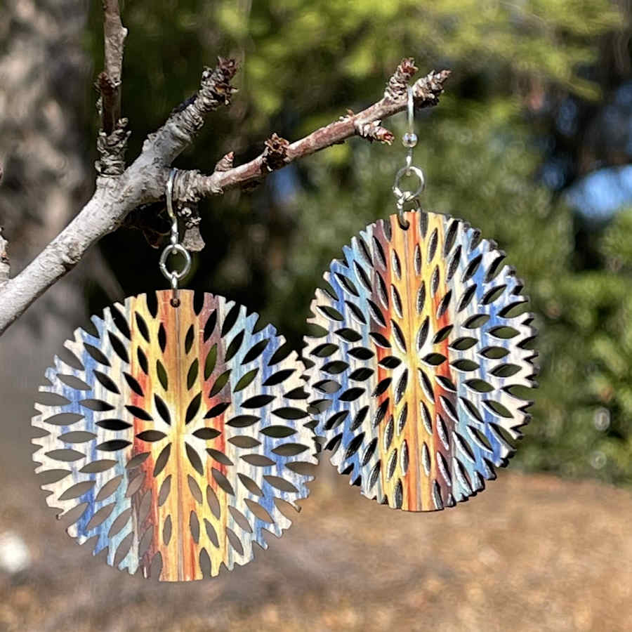 sustainably sourced wood earrings