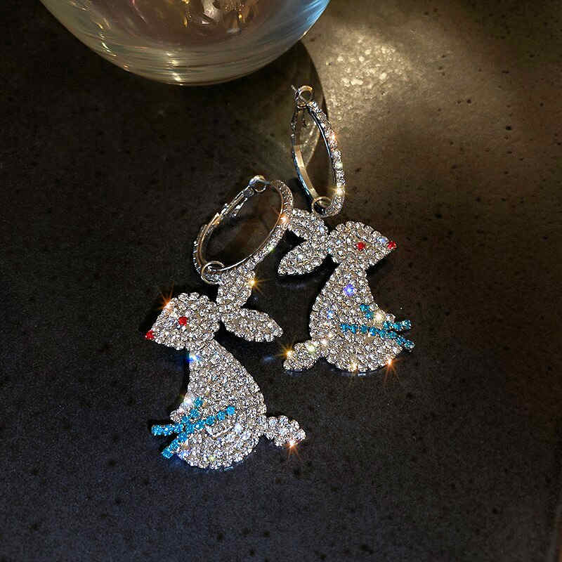 Rhinestone Rabbit Earrings Magnolia Mountain Jewelry