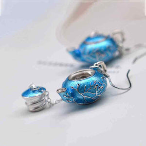 Teapot earrings with removable lid