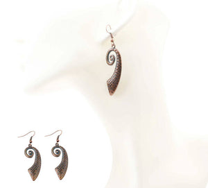 Earring - Bronze & Patina Shell Shape