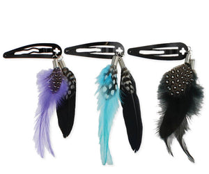 Hanging Hair Feather Snap Barrette