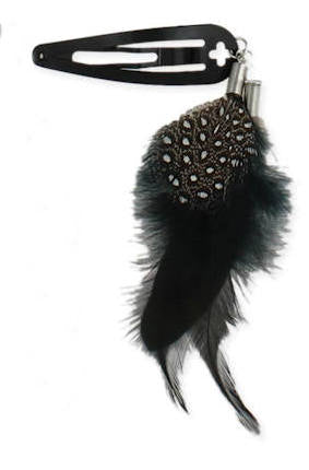 Hanging Hair Feather Snap Barrette