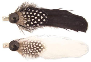 Hair Feather Black Jewel Clip