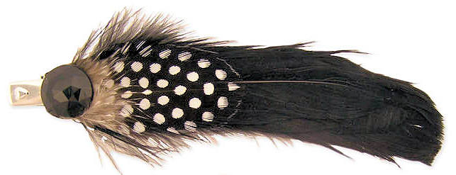Hair Feather Black Jewel Clip