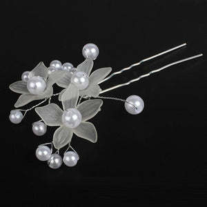 Flower Shape Hairpin Lovely Simulation Pearl