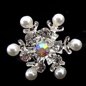 Rhinestone Flower Pearl Clips Hairpins - Set of 4