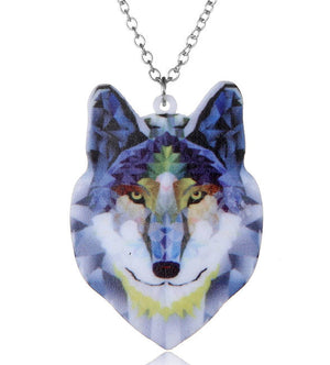 Wolf Acrylic Necklace and Earring Set