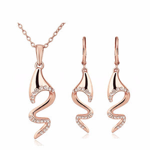 Necklace and Earrings Rose Gold