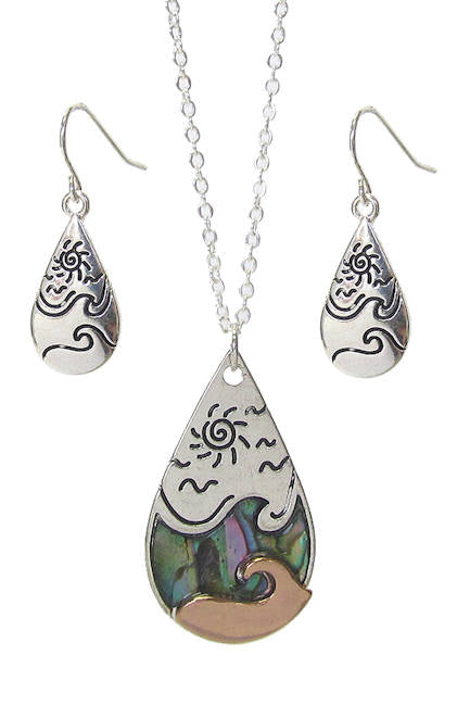 Necklace and Earring Set - Sea Theme with Abalone