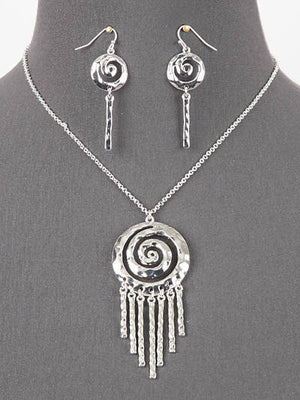 Swirl Necklace and Earring Set